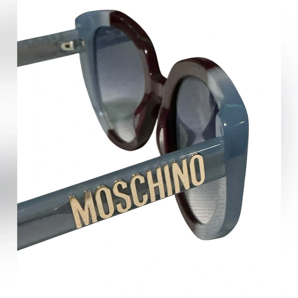 MOSCHINO 53mm Gradient Sunglasses Blue/Brown $262 Retail NWT